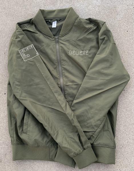 Copy of "Believe In God" Hoodie - Army Green w/Gold picture
