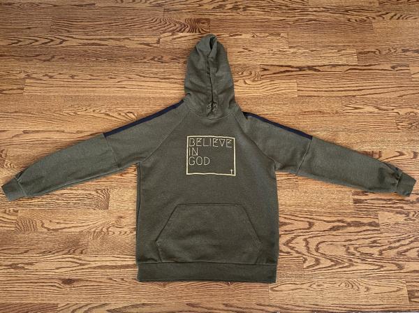 "Believe In God" Hoodie - Army Green w/Gold picture