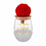 XMAS GLITTER WINE GLASS