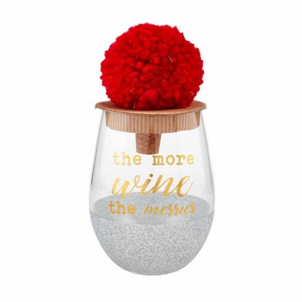 XMAS GLITTER WINE GLASS