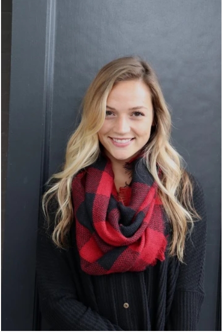 Buffalo Plaid Infinity Scarf - Red & Black picture