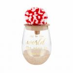 XMAS GLITTER WINE GLASS