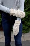 Cream Mittens Fleece Lined