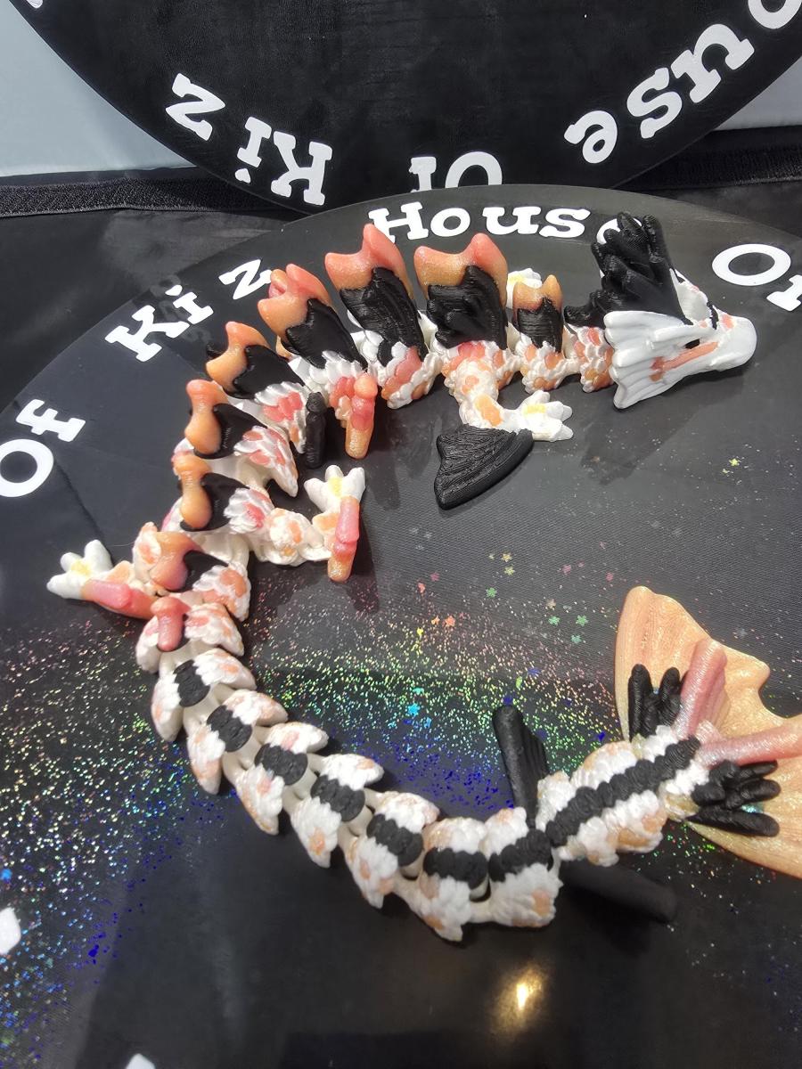 Koi Dragon - Multi-color Large Straw Topper picture