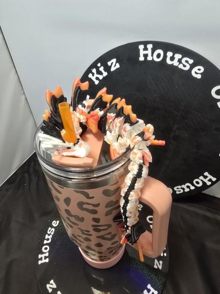 Koi Dragon - Multi-color Large Straw Topper
