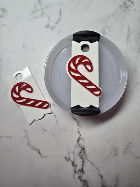 Candy Cane Tumbler Lid Tag 2.0 Lid Style