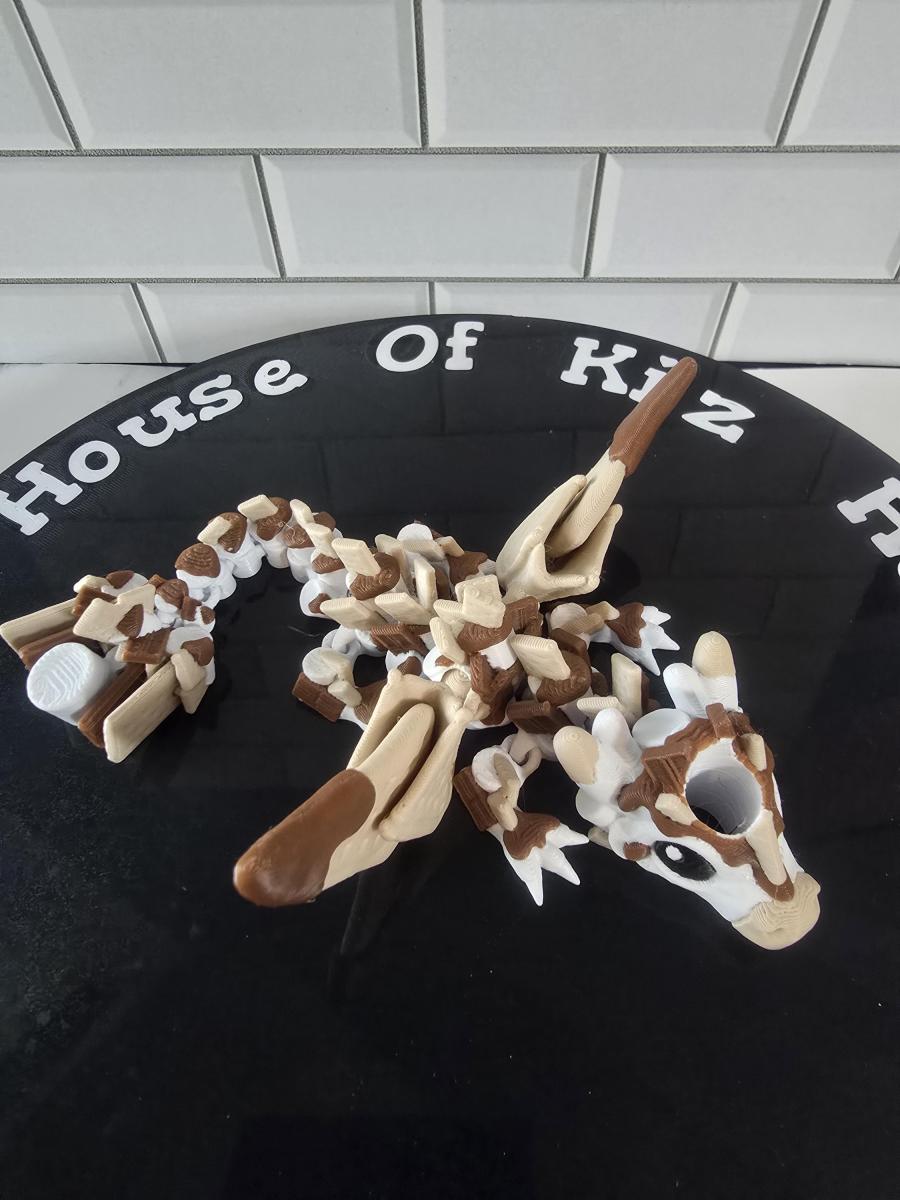 S'mores Winged Dragon - Multi-color Large Straw Topper picture