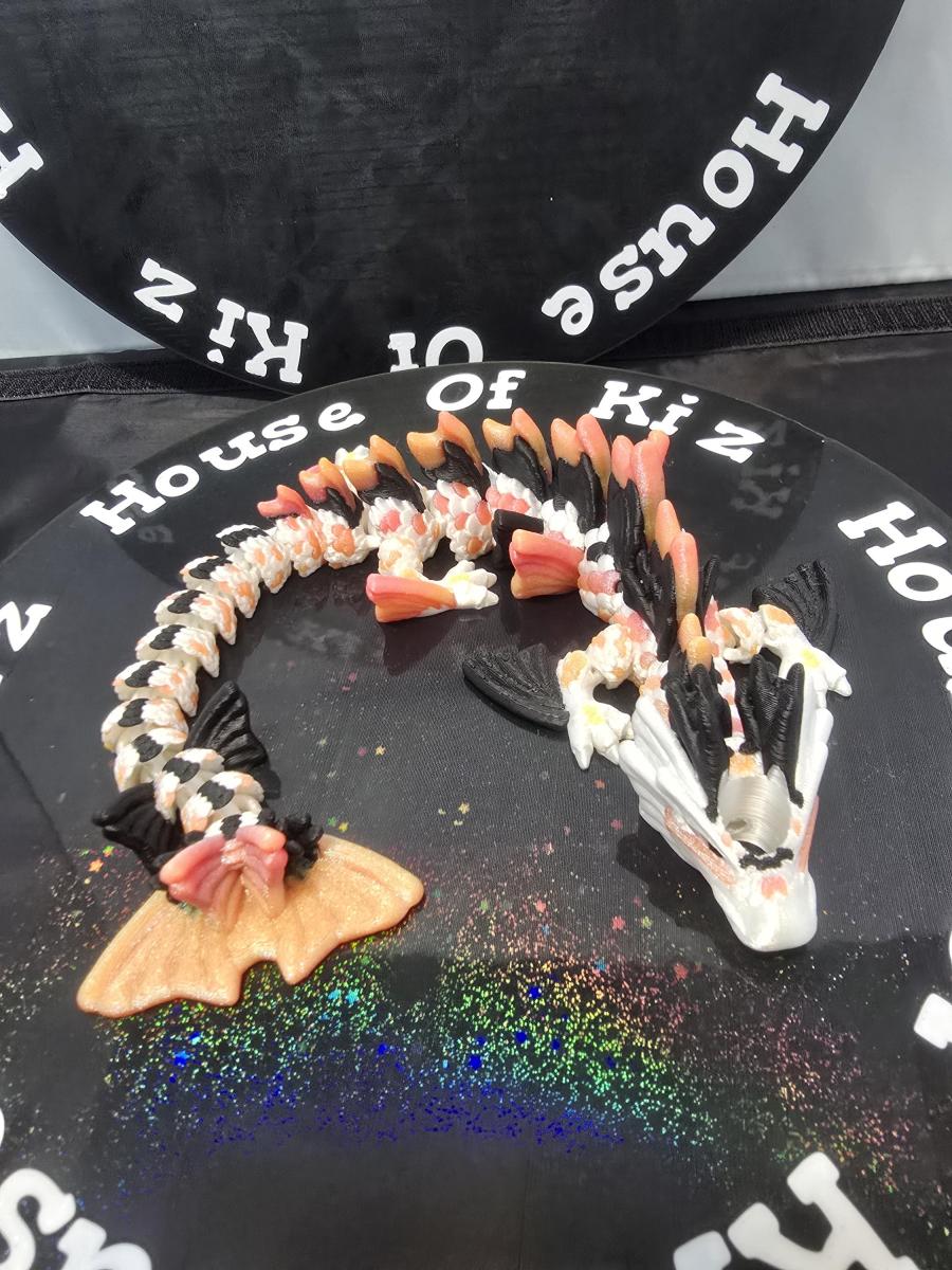 Koi Dragon - Multi-color Large Straw Topper picture