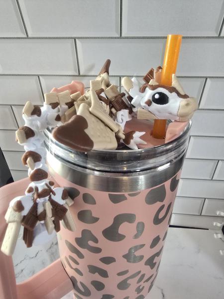 S'mores Winged Dragon - Multi-color Large Straw Topper