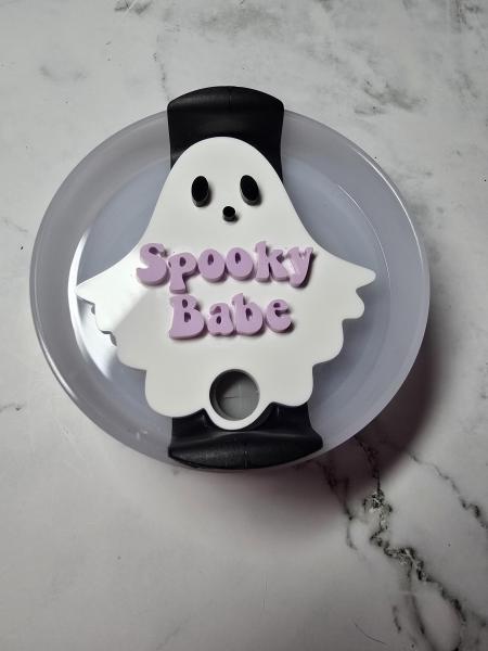Spooky Babe - Tumbler Lid Tag 2.0 Lid Style
