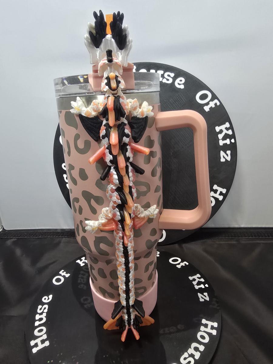 Koi Dragon - Multi-color Large Straw Topper picture