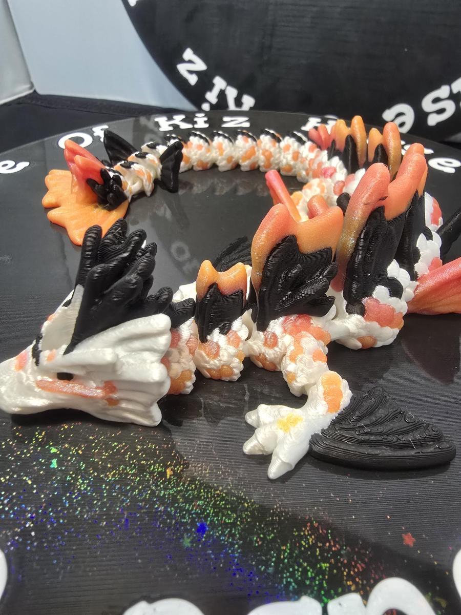 Koi Dragon - Multi-color Large Straw Topper picture