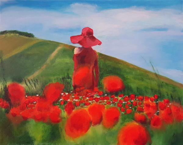 Tuscany poppy field