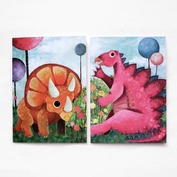 Blank Greeting Card Set - Dinos picture