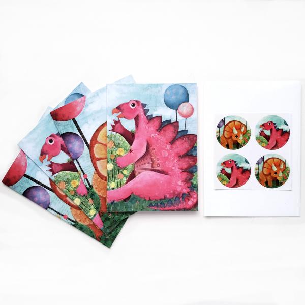 Blank Greeting Card Set - Dinos picture