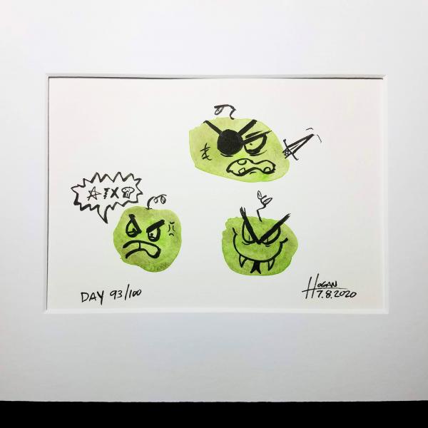 100 Day Project 2020 Day 93 Bad Apples (Watercolor)