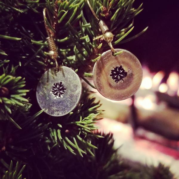 Stamped Snowflake earrings picture