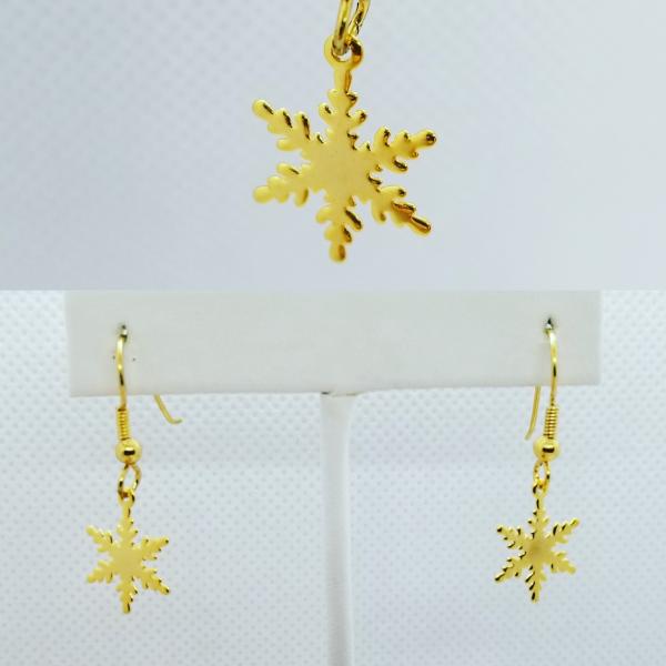 Gold Snowflake Earrings picture