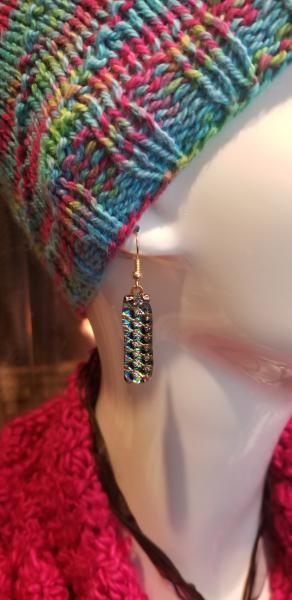 Mermaid Dichroic glass earrings picture