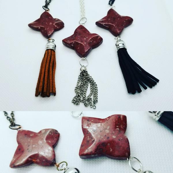 Red Stone Star with tassel picture