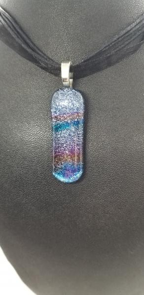 Purple Swirl dichroic glass pendant picture