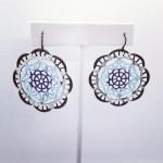 Painted snowflake filigree earrings