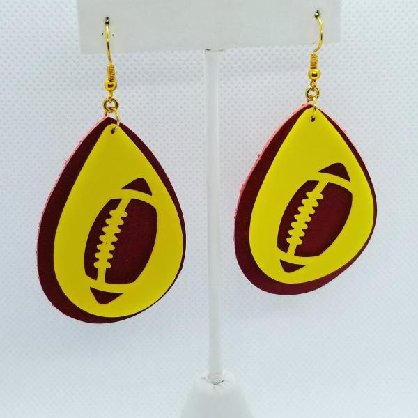 Cyclone colors football earrings