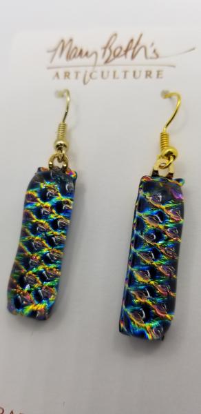 Mermaid Dichroic glass earrings picture