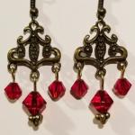 Red Crystal Chandelier earrings