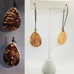 Rose Gold leather french wire earrings