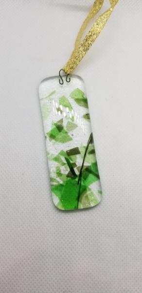 Green confetti glass ornament picture