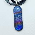 Purple Swirl dichroic glass pendant