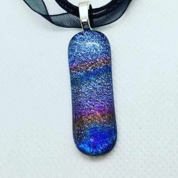 Purple Swirl dichroic glass pendant picture
