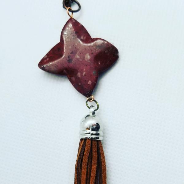 Red Stone Star with tassel picture