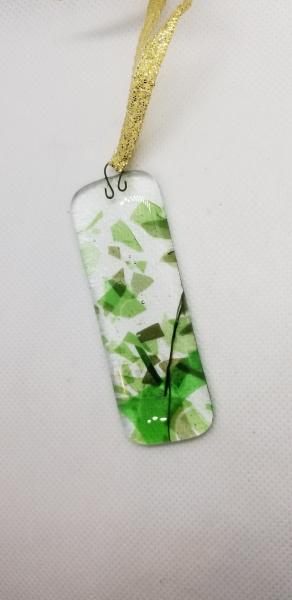 Green confetti glass ornament