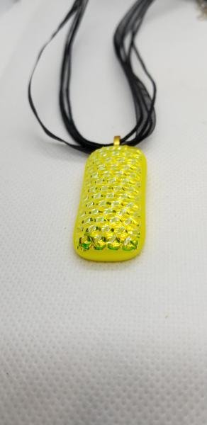 Gold dichroic glass pendant picture
