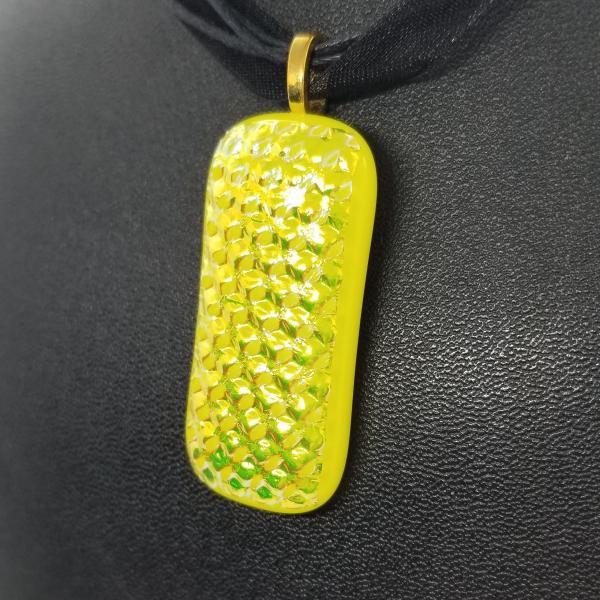 Gold dichroic glass pendant