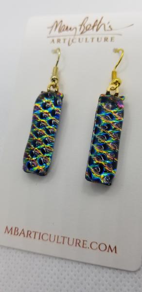 Mermaid Dichroic glass earrings picture