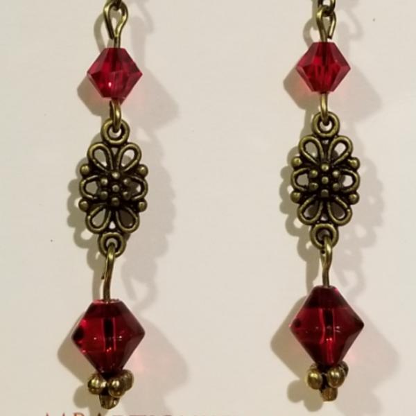 Red Crystal Floret earrings picture