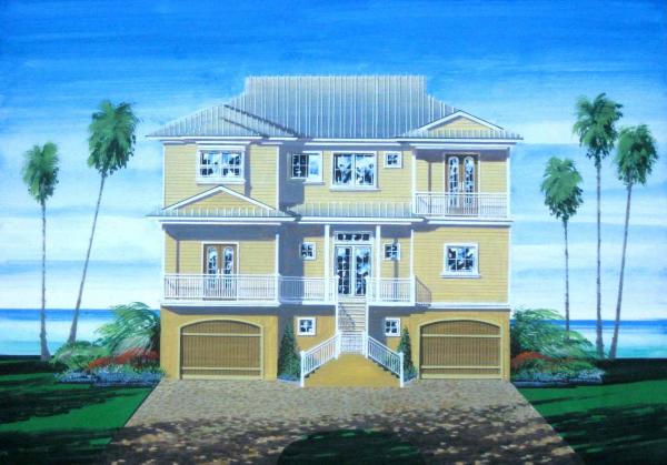 Color architectural rendering elevation done from your photographs picture