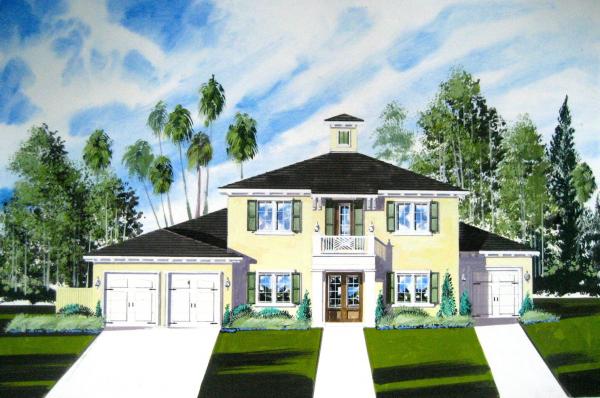 Color architectural rendering elevation done from your photographs picture