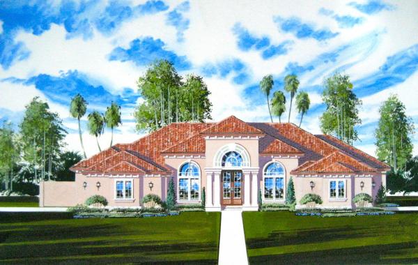 Color architectural rendering elevation done from your photographs