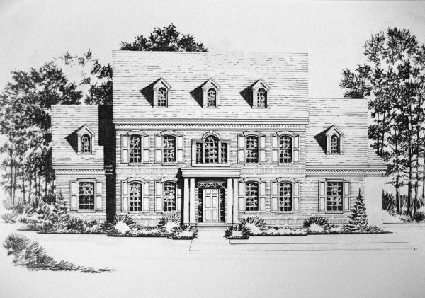 Pen & Ink Sample Rendering Of Your Home Done From Photographs picture