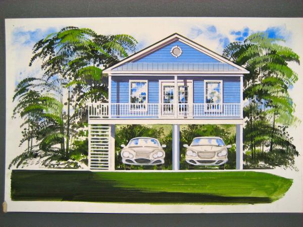 Color architectural rendering elevation done from your photographs picture