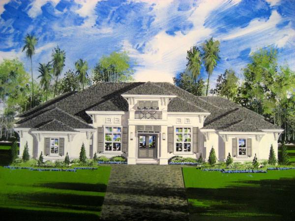 Color architectural rendering elevation done from your photographs picture