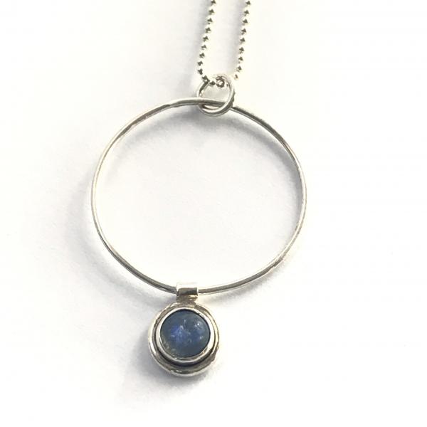 Labradorite Charm on Circle Pendant Necklace picture