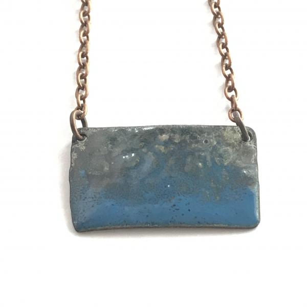 Shades of Blue copper enameled pendant necklac