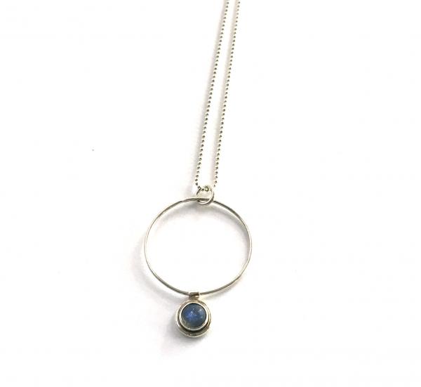 Labradorite Charm on Circle Pendant Necklace picture