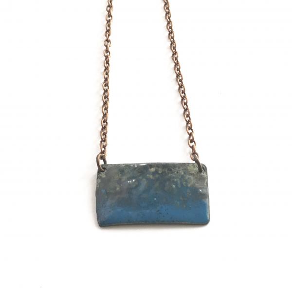 Shades of Blue copper enameled pendant necklac picture