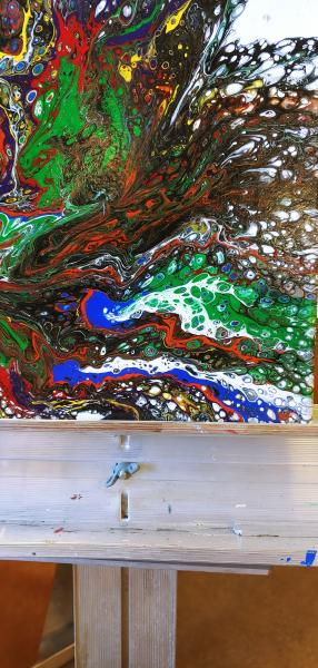 8x10 acrylic pour painting picture